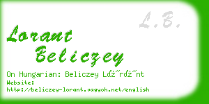 lorant beliczey business card